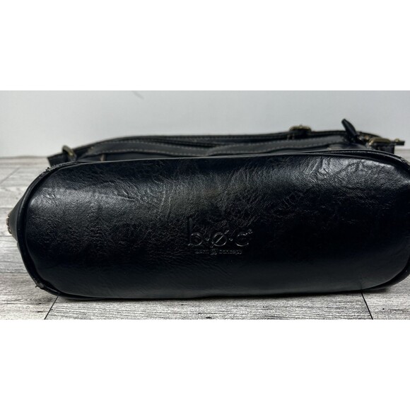 BOC Born Black Faux Leather Crossbody Bag Shoulder Purse Zipper Snap Pockets - Picture 3 of 16